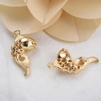 china style jewelry accessories casting copper plated 18k real gold small carp hanging 3d three dimensional carp pendant used fo