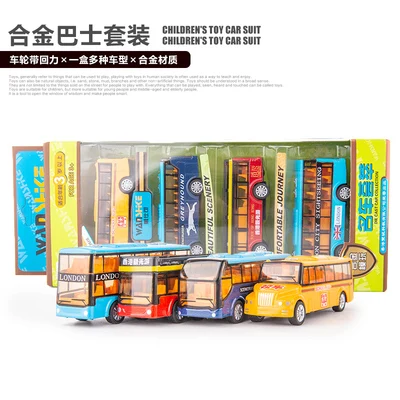 Alloy bus suit 1: 64 Высокая модель автобуса, автомобильный сплав, мигающий звуковой светильник, Обучающие игрушки, подарки для детей, Детский костюм,, автобус - Цвет: Alloy bus suit