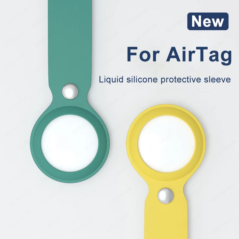 

Soft Liquid Silicone Protective Case For Airtags Cover With Keychain Locator Tracker Case For Ait tag Cases Protection Anti-Lost