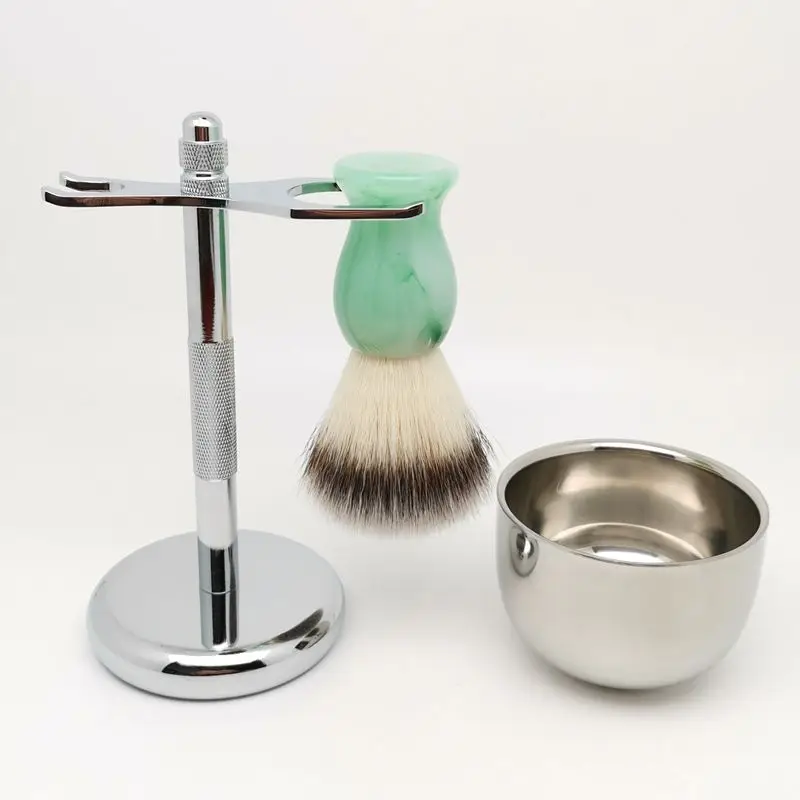 TEYO Synthetic Shaving Brush Set Include Shaving Bowl  Stand and Brush Perfect for Man Shave Cream