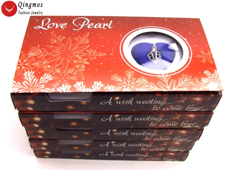 Qingmos подарок на Рождество 5 подарочных коробок ожерелье с подвеской в виде сердца