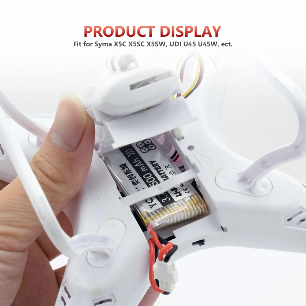 Drone Batteries 3.7V 500mAh Li-Po Battery For JJRC H37 GOOLRC T37 Eachine E50 Wltoys V930 V977 V988 + Charger | Электроника