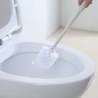 1pcs durable long handle toilet brush bath brush stand plastic free standing simple minimalist design bathroom cleaning tools