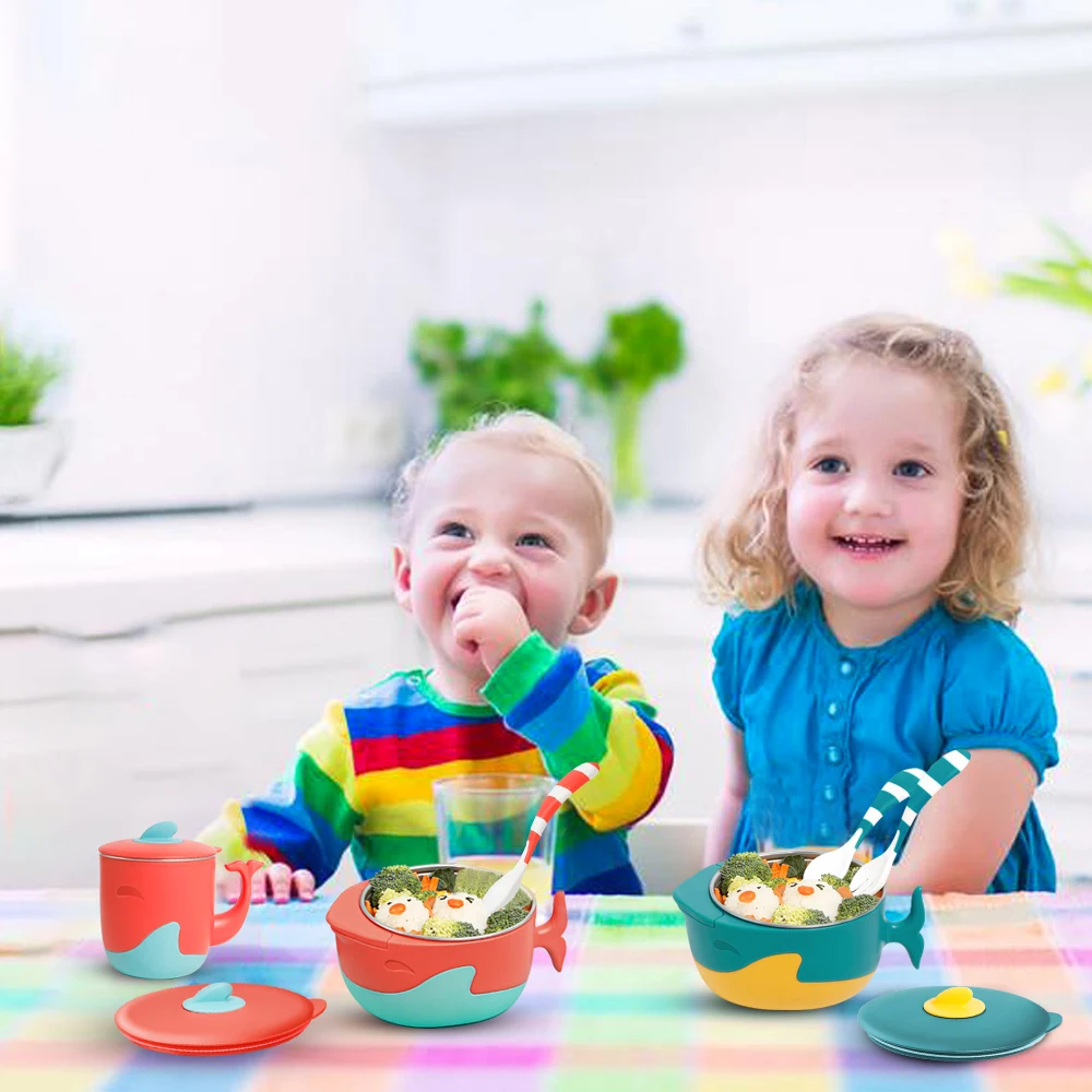 детская посудадля кормления тарелка на присоске контейнер ложка набор детской