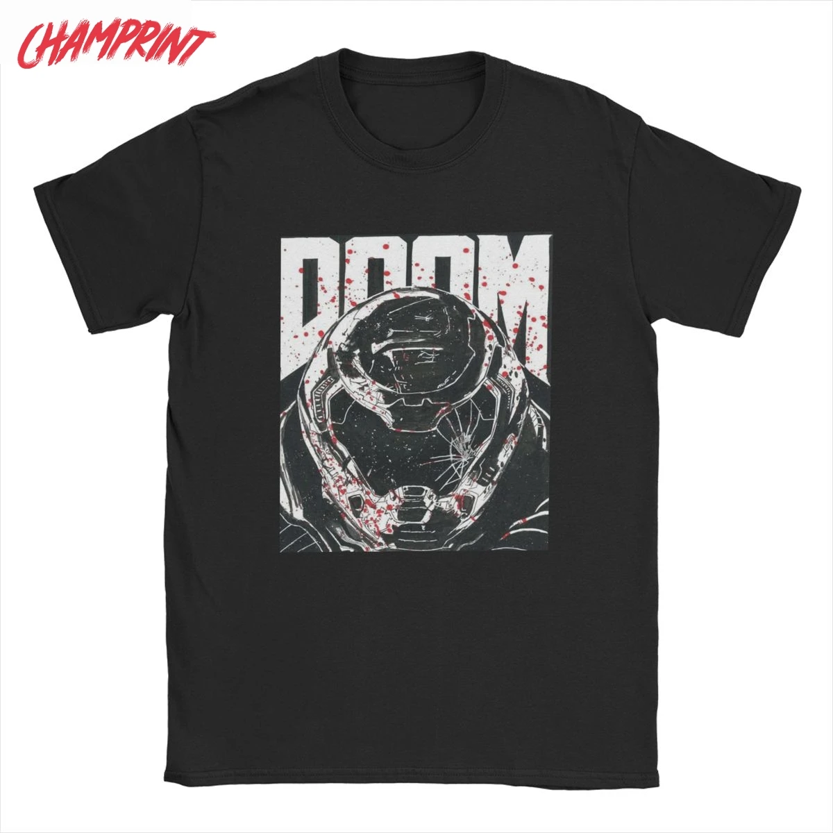 Doom вечная Doomslayer для мужчин футболка видео игры удивительные с короткими рукавами