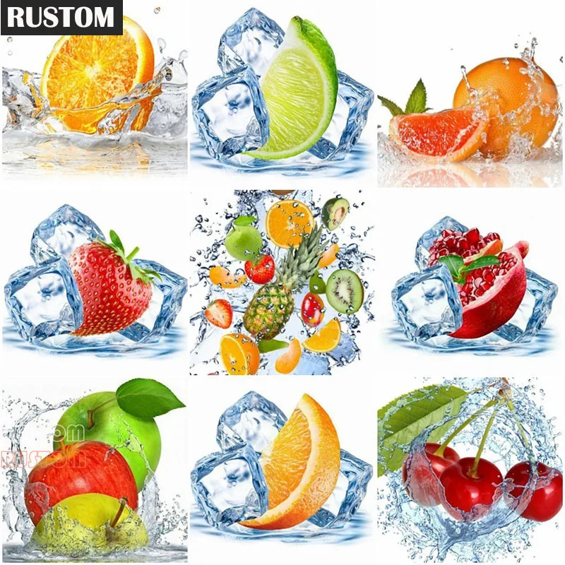 

Diamond Embroidery Fruits 5D Diy Picture Of Rhinestones Cross Stitch Lemon Ice Diamond Mosaic Painting Kitchen Decor RUSTOM