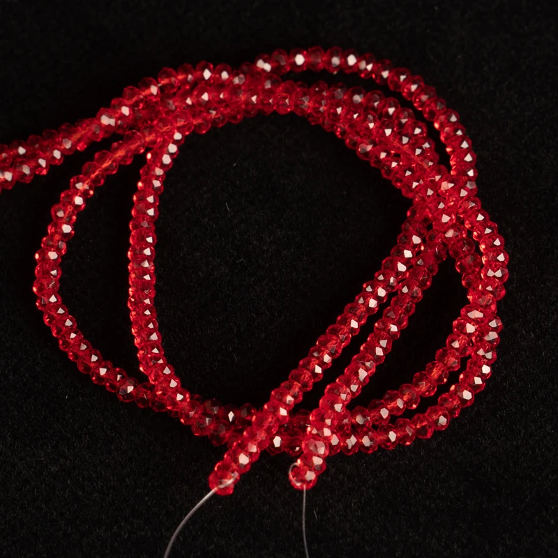Прозрачные красные бусины из австрийского хрусталя 2 х3 мм 140 шт. Круглые граненые