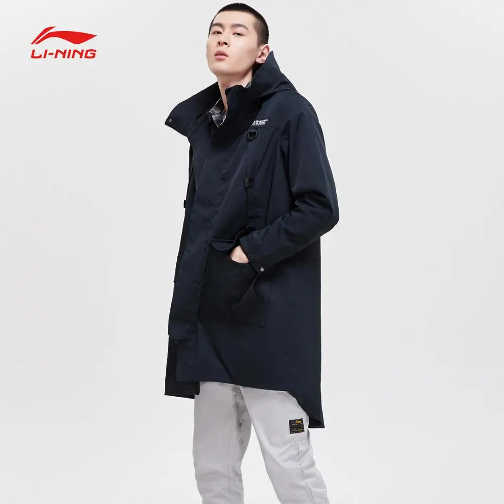 Мужская Длинная ветровка Li Ning из баскетбольной серии BAD FIVE свободная спортивная