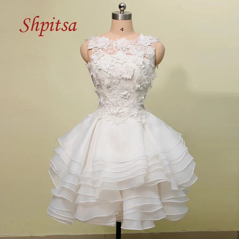 

Sexy White Short Lace Cocktail Dresses Party Black Tulle Beaded Little Graduation Homecoming Prom Dress Coctail Dress