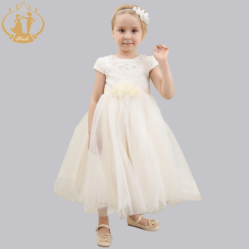 Бальное платье из хлопка для девочек с цветами однотонное первого причастия на