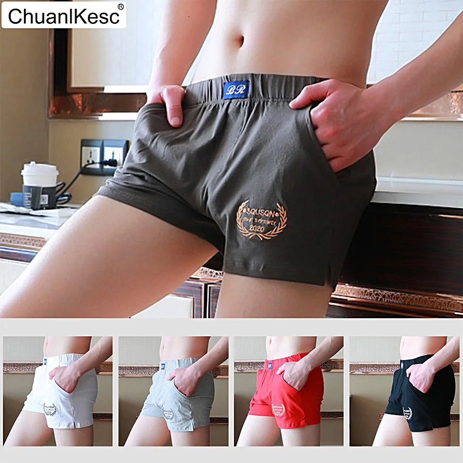 

Embroidered cotton allo pants Underwear that can be worn outside Baggy boxer Comfortable and breathable underwear Trendy pants