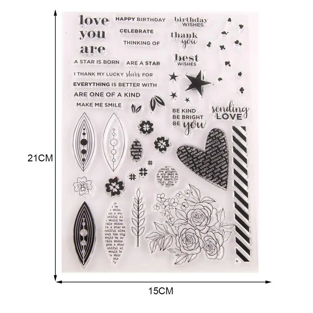 

Love Birthday Wishes Silicone Clear Transparent Stamps DIY Scrapbooking Craft Mold