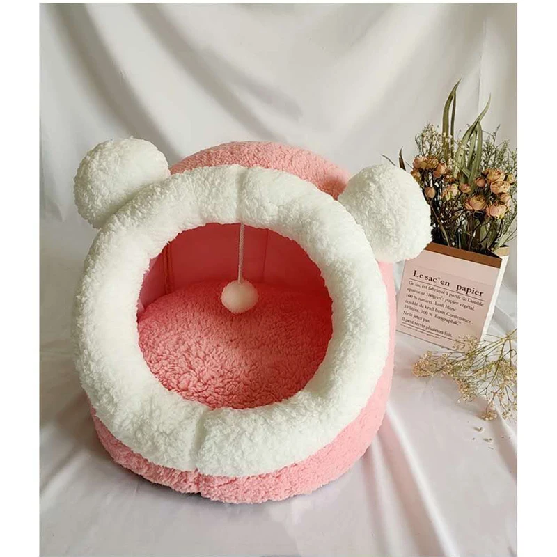 

Sweet Cat Bed Deep Sleeping Pet Basket Warm Comfort in Winter Washable Cushion House for Cats Super Soft Mat Cat Supplies