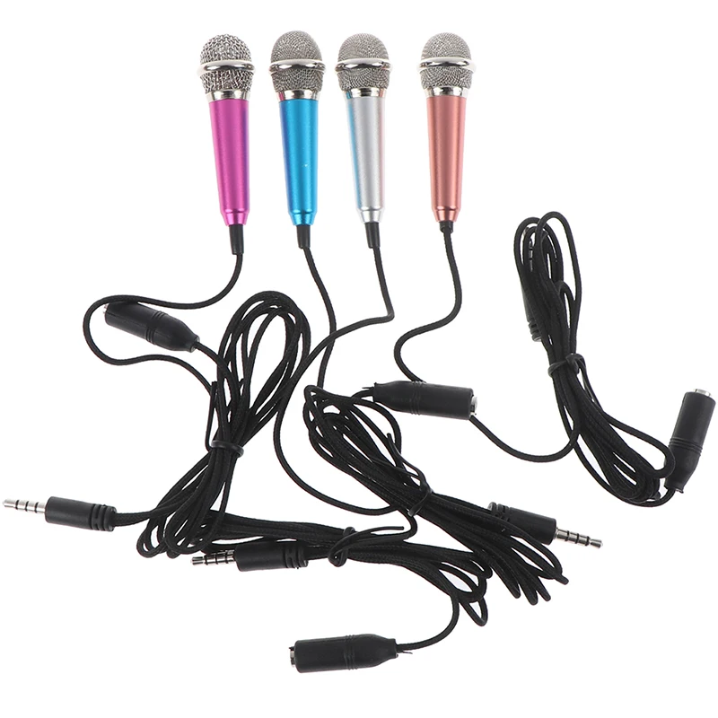 

Portable 3.5mm Stereo Studio Mic KTV Karaoke Mini Microphone For Cell Phone PC Mic size: app.5.5cm*1.8cm