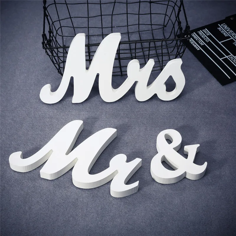 Деревянные Свадебные декоративные буквы алфавит слово Mr& Mrs отдельно стоящая Свадебная вечеринка украшение винтажный стол Декор