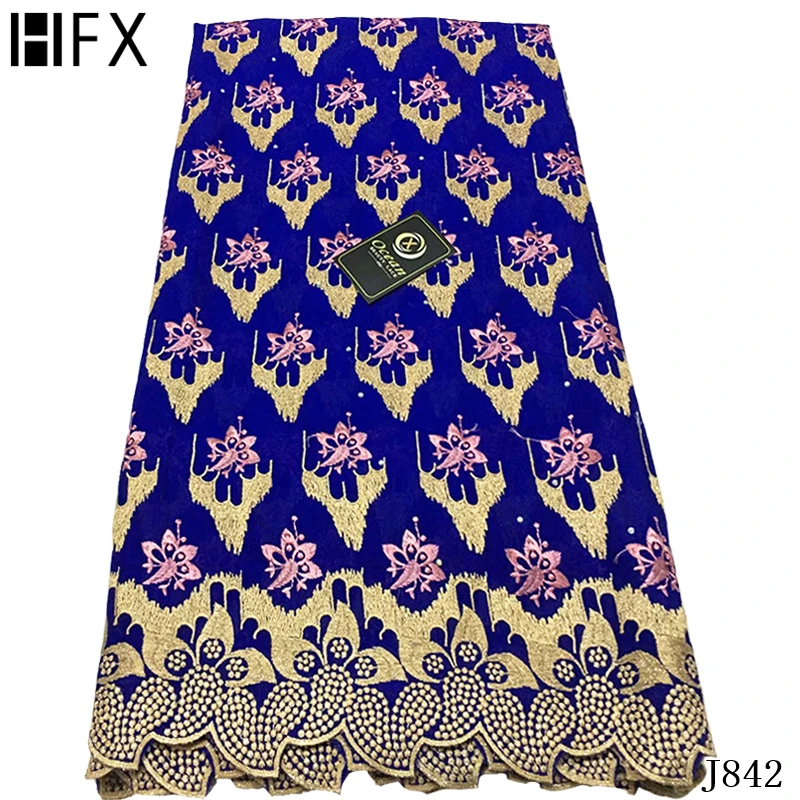 

HFX African Lace Fabric Nigeria Embroidered Cotton Dress 2020 Lace High Quality Swiss Voile Lace in Switzerland For Bridal Dress