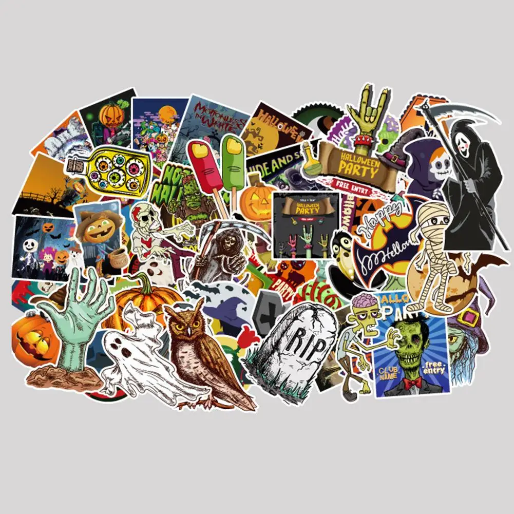 100 шт разноцветный виниловый наклейка на мотоцикл s Хэллоуин тема автомобиля