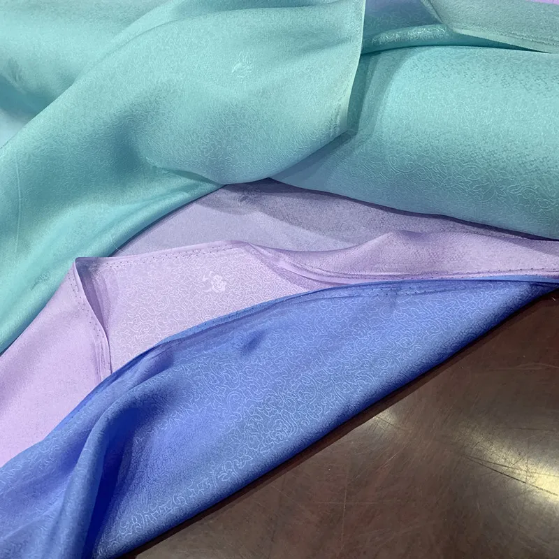 

Chinese Classics 100% silk so soft light white purple pink vintage Satin hanfu kimono cheongsam cloth fabric 0.5*1.4meter