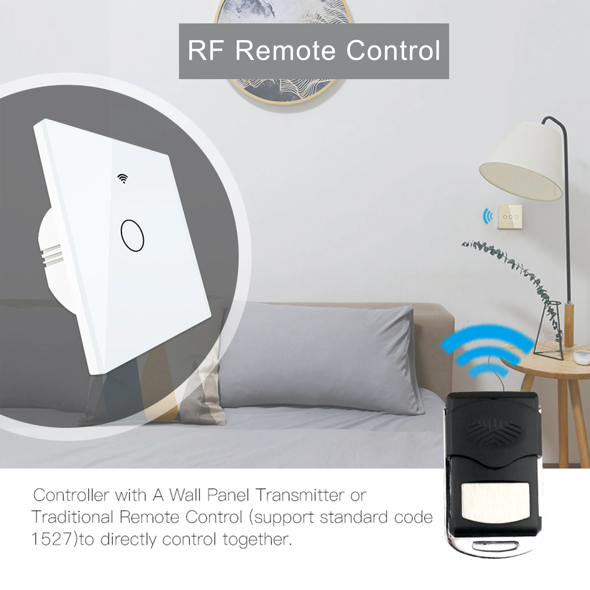Умный сенсорный переключатель, Wi-Fi светильник, ЕС 1 2 3 банды, RF Tuya App, голосовой беспроводной пульт дистанционного управления, работает с Alexa Google Home