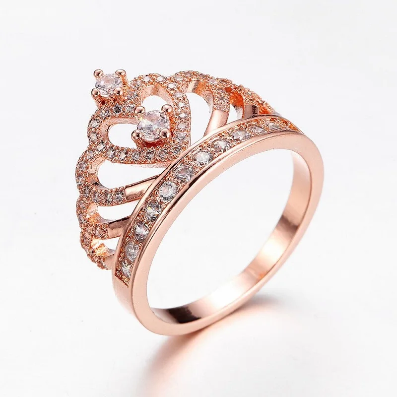

Women Rings 925 Silver Trendy Jewelry Bride Wedding Jewelry Cubic Zirconia Ring for Crown Engagement Ring