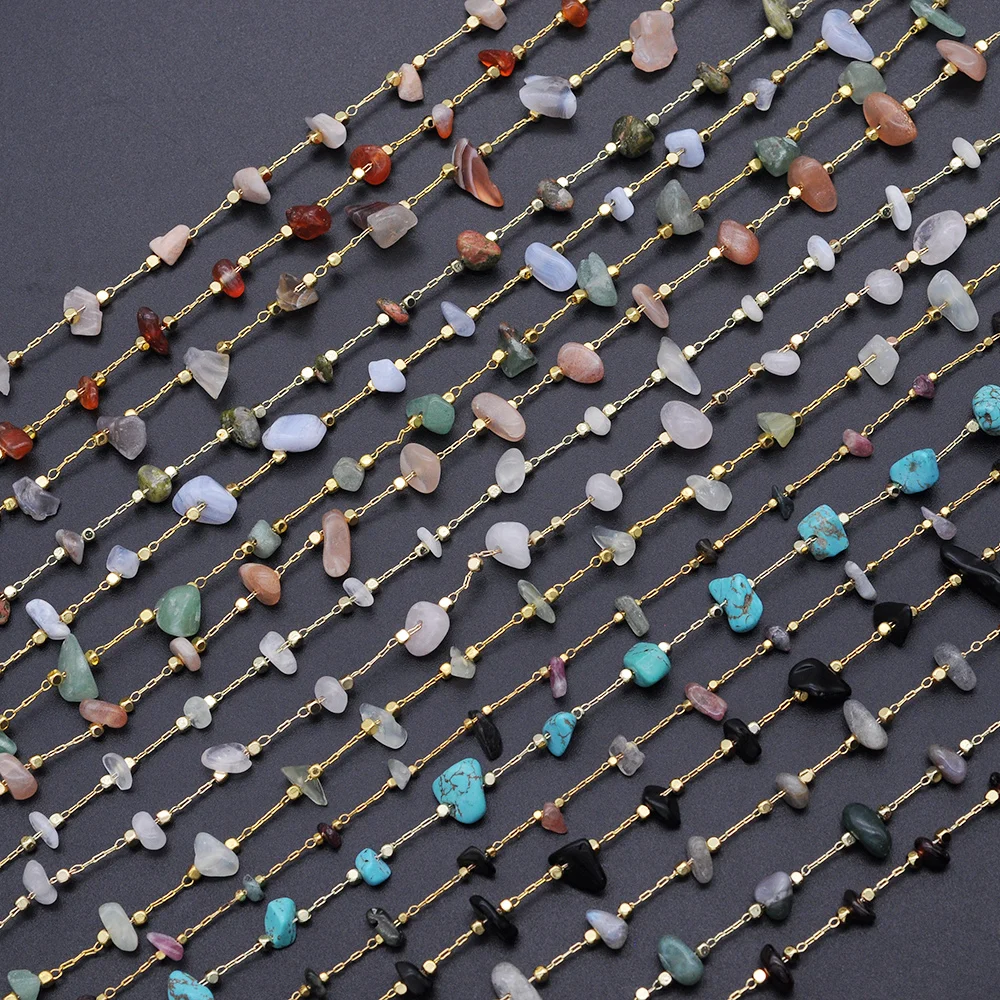 

30 Meters/lot Irregular Natural Stone Beads diy jewelry Making Chains Wholesale Factory Direct Handmade Necklace Chain