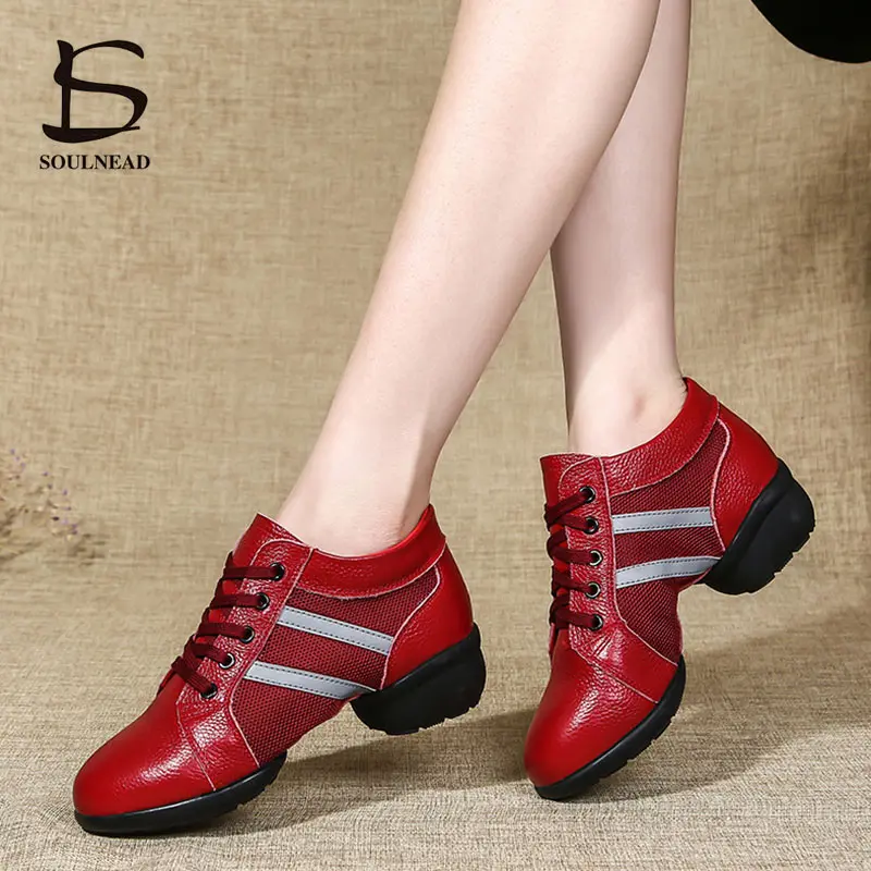 Dance Sneakers For Women Jazz Salsa Dance Shoes Mesh Hip Hop Modern Dancing Shoe Ladies Girls Outdoor Sports Casual Female Shoes