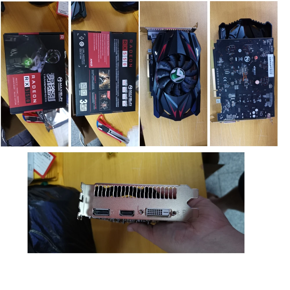 MAXSUN полностью новый AMD GPU Radeon RX 550 трансформаторы 4G GDDR5 14 нм компьютерный ПК игровой