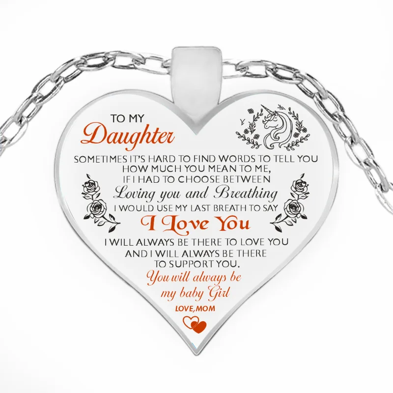 Ожерелье с сердечками для моей дочери милый Единорог цветок искусственное