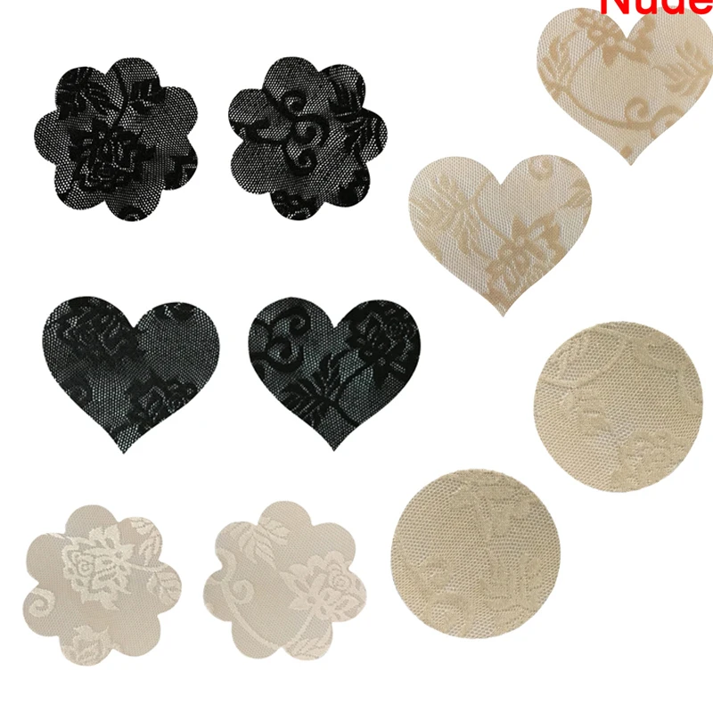 

10Pcs/5pairs Heart Lace Pads Body Breasts Stickers Girl's Heart Adhesive Nipple Covers Disposable Bra Sexy Lover Game For Women