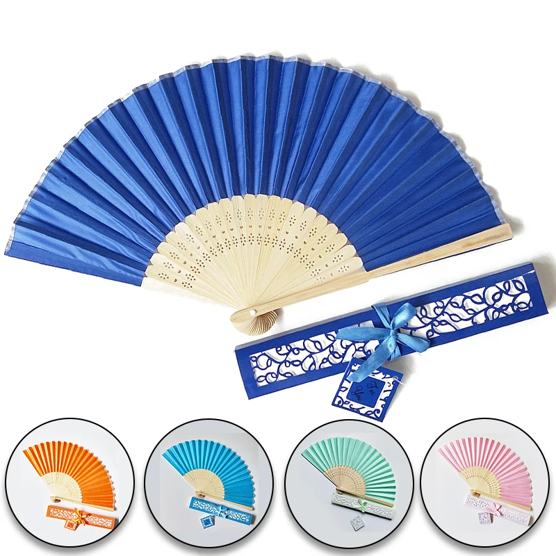 

Satin Folding Fan Chinese Style Dance Hand Held Fans Chinesecolor Fans Festival Party Decoration