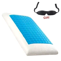 white bed pillow with blindfold gift cooling gel memory foam orthopedic pillows cervical vertebra comfortable sleeping pillows