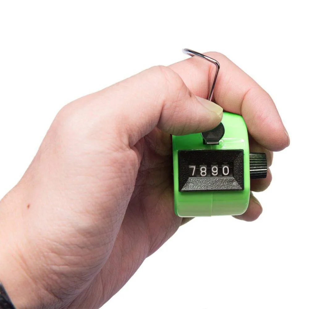 Счетчик 4-значных чисел Clicker с пластиковой оболочкой, ручным счетом на руке, отображением на пальцах и таймером подсчета для футбола и гольфа.