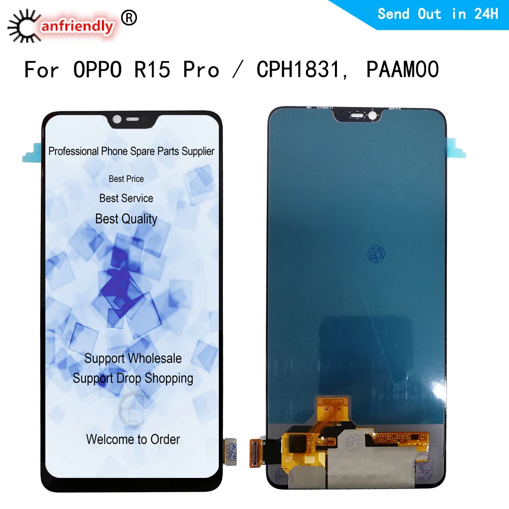 Pantalla LCD AMOLED para OPPO R15 Pro CPH1831, PAAM00, digitalizador con Sensor t&aacute;ctil, montaje de marco de repuesto-0