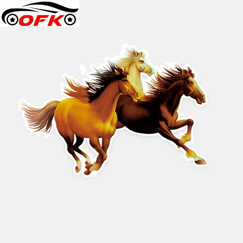 

Fashion Three Running Horses Animal PVC Decal Car Sticker Graphical 15.5CM*10.5CM