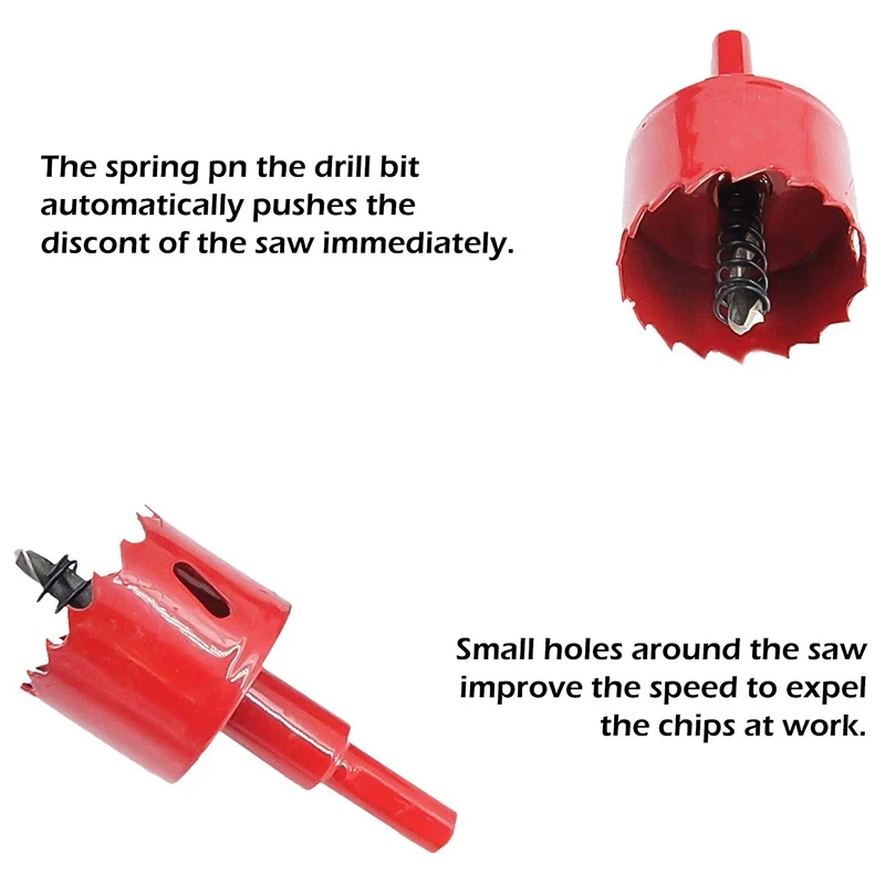 

11PCS Bi Metal Hole Opener Set Is Used for the Remaining Size of the Wall Plank 16-25mm (Red)