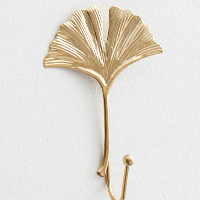 

Nordic Wall Hooks For Hanging Clothes No Punch Wall Hanger Key Hanger Iron Art Wall Decoration Gold Leaves Home Storage