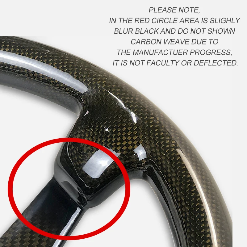 Универсальный желтый углеродное волокно глубокий Тип блюдо рулевого колеса (335