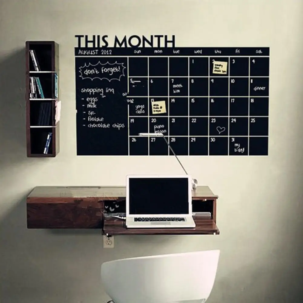 

This Month Calendar Monthly Planner Chalkboard Chalk Blackboard Wall Sticker Erasable Chalkboard Office Monthly Planner Board