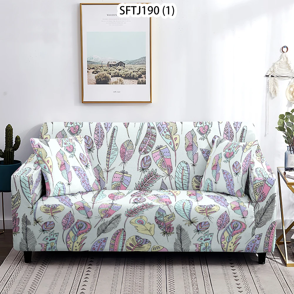 

Green Leaf Decoration Living Room Sofa Cover Tropical Plant Sofa Protective Covers Spandex Elastic Stain Resistant Decora Case