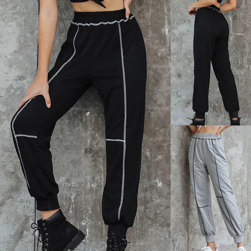 Vertvie Высокая талия Беговые Брюки женские модные уличные повседневные свободные