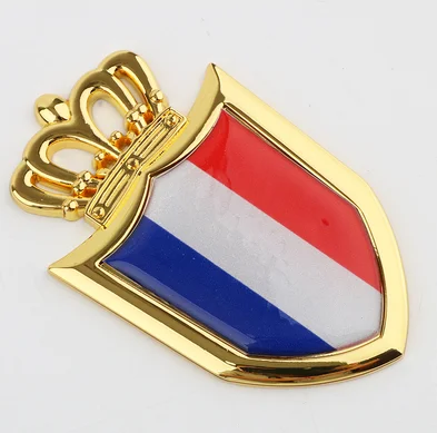 

Metal Golden French Flag Crown Shield Car Emblem Badge Decal Sticker 3D