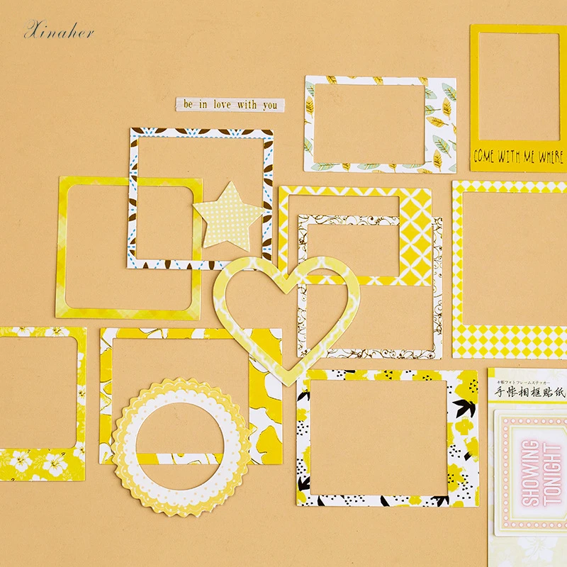 Винтажная фоторамка в форме сердца 15 цветов Клейкая Бумажная наклейка пакет