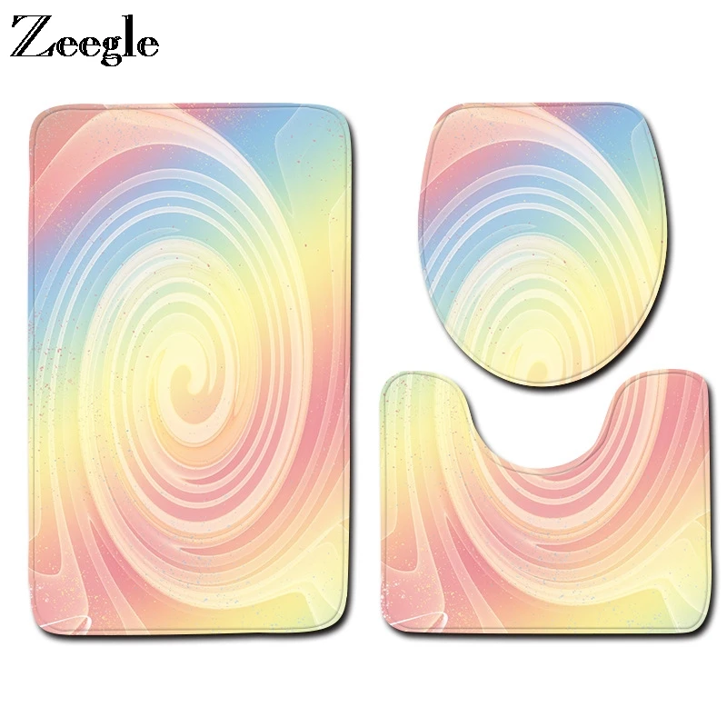 

Zeegle набор для унитаза, крышка для сиденья унитаза, впитывающий коврик для ног, Противоскользящий коврик для ванной комнаты, коврик для душа, ...