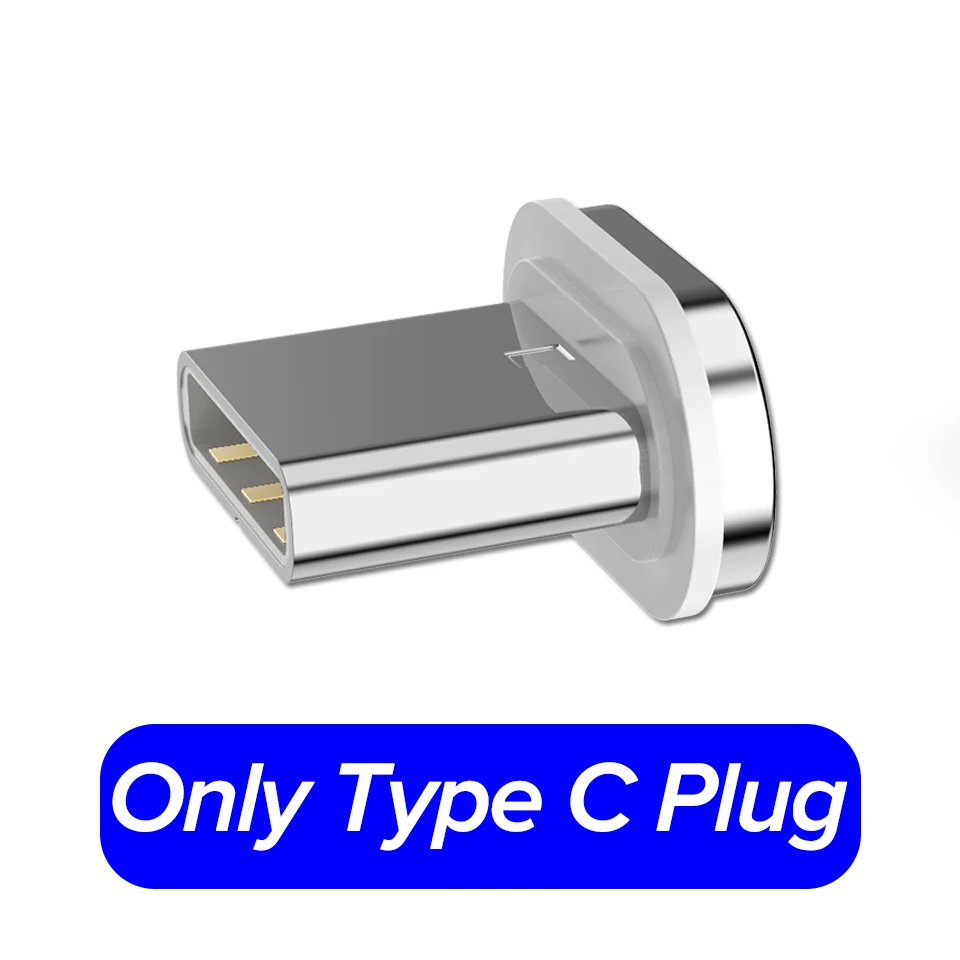 Only Type C Plug 1 м Магнитный микро кабель 3A Быстрая зарядка type C USB провод для Xiaomi Redmi K20 huawei Honor 20 10 9 Нейлоновый Шнур для передачи данных для мобильного телефона - Цвет: Only Type C Plug