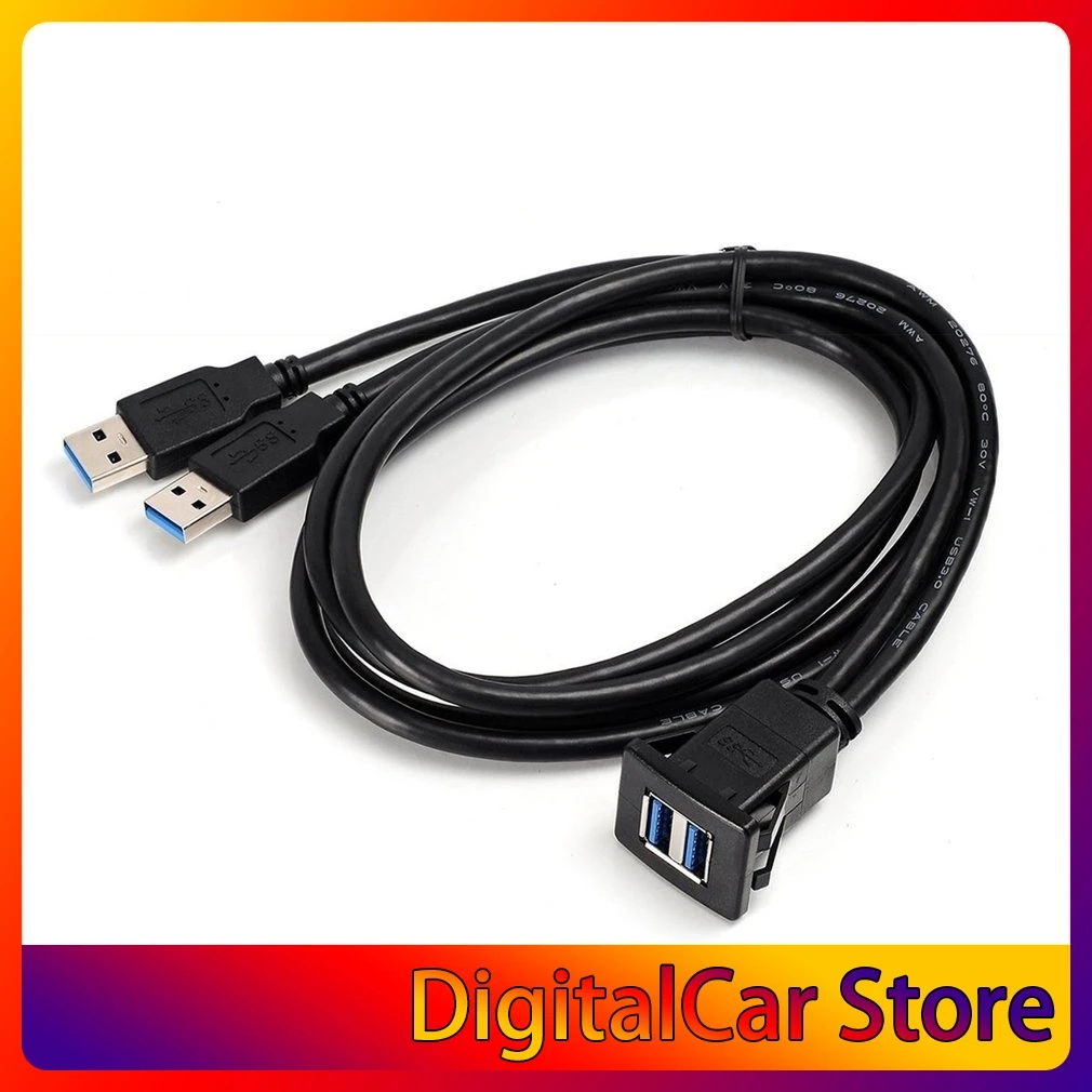 

Кабель-удлинитель с разъемом USB 3,0 для автомобиля, автомобиля, с утапливаемым креплением, штекер-гнездо, панель приборной панели, квадратная ...