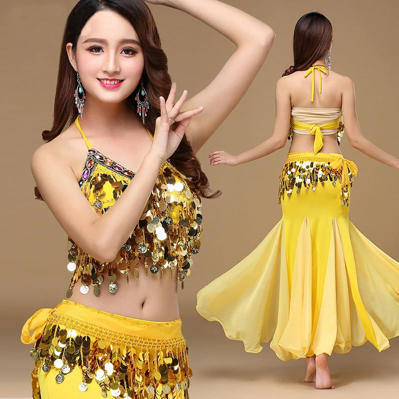 

Professional Oriental Dance Costumes Women Indian Costume for Oriental Bellydance Traje Dresses Gold Belly Dance Skirt Long