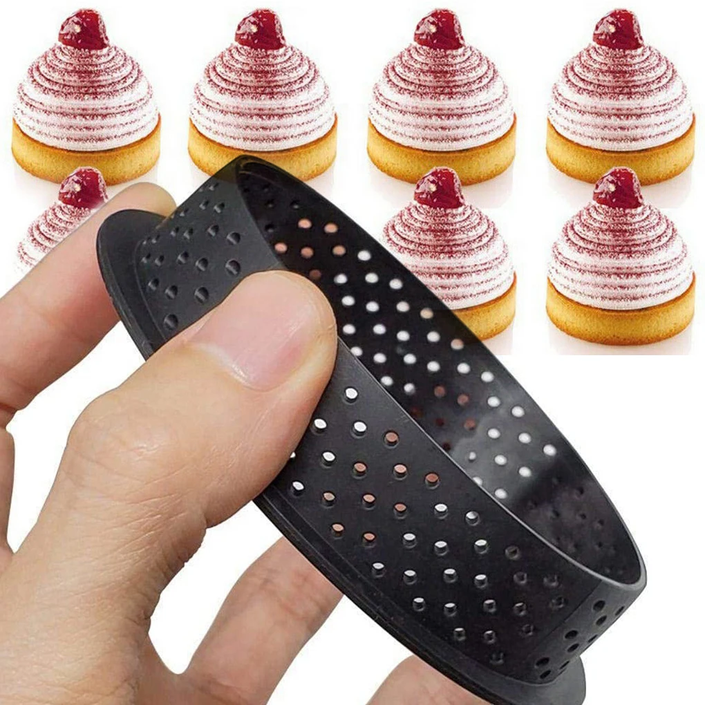 

Tart Mold Ring Shape Decorating Perforated Slicing Mousse Circle Mould Portable Baking Accessories Decoration Bakeware
