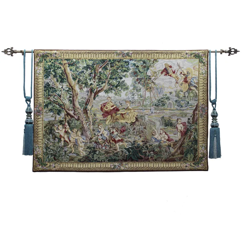 

European Style The Garden Kingdom Theme Vintage Art Tapestry Wall Fabric Decor Living Room Hanging Blanket Hallway Decoration