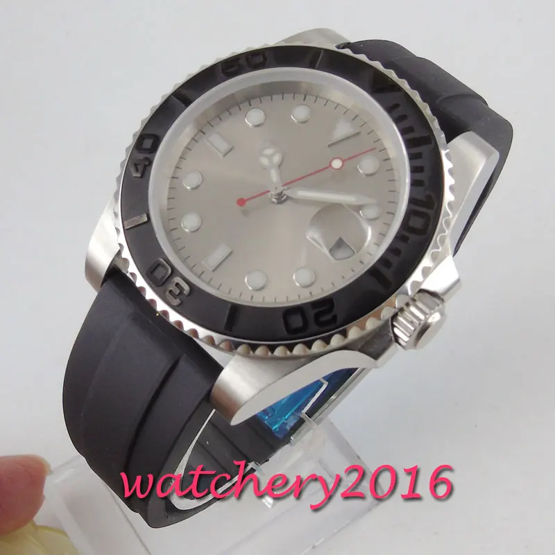 Мужские автоматические часы с серым циферблатом 40 мм | Наручные