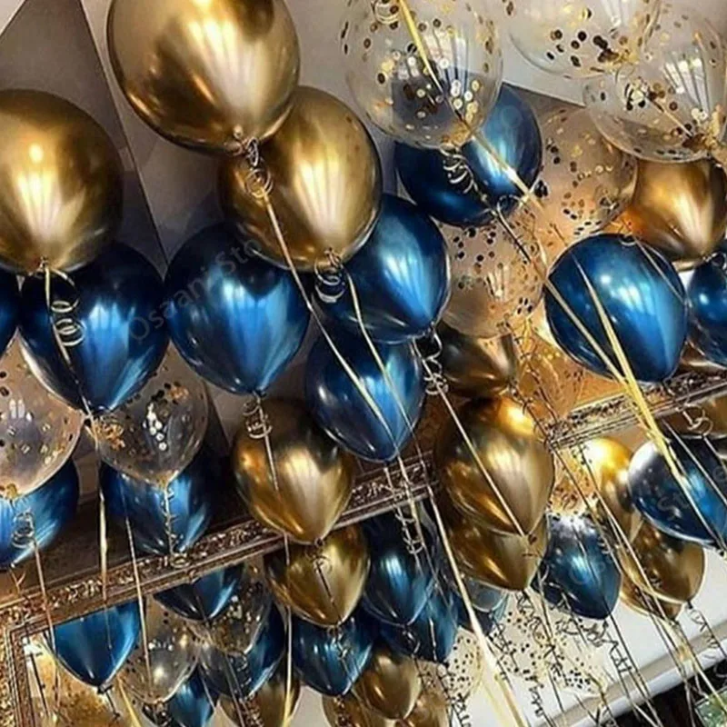 Шары Свадебные с конфетти белые серебристые 30 шт. | Дом и сад